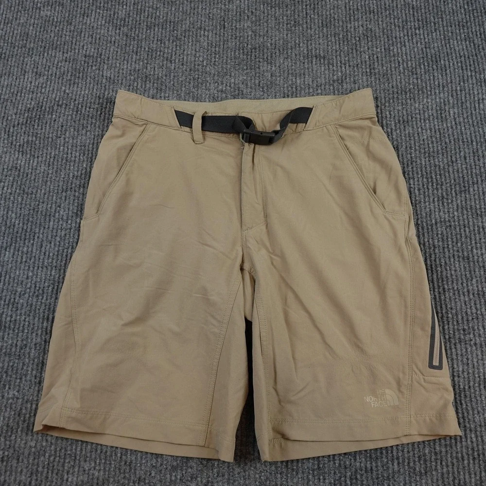 The North Face Shorts Mens 32 Beige Belted 10 Inseam Hiking Trail Pockets